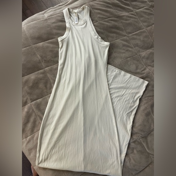 SKIMS Dresses & Skirts - SKIMS Cream Ribbed Racerback Maxi Dress